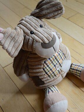 Jellycat Puppy Cordy Roy Dog Brown Patchwork Plaid Stuffed Plush Stuffy